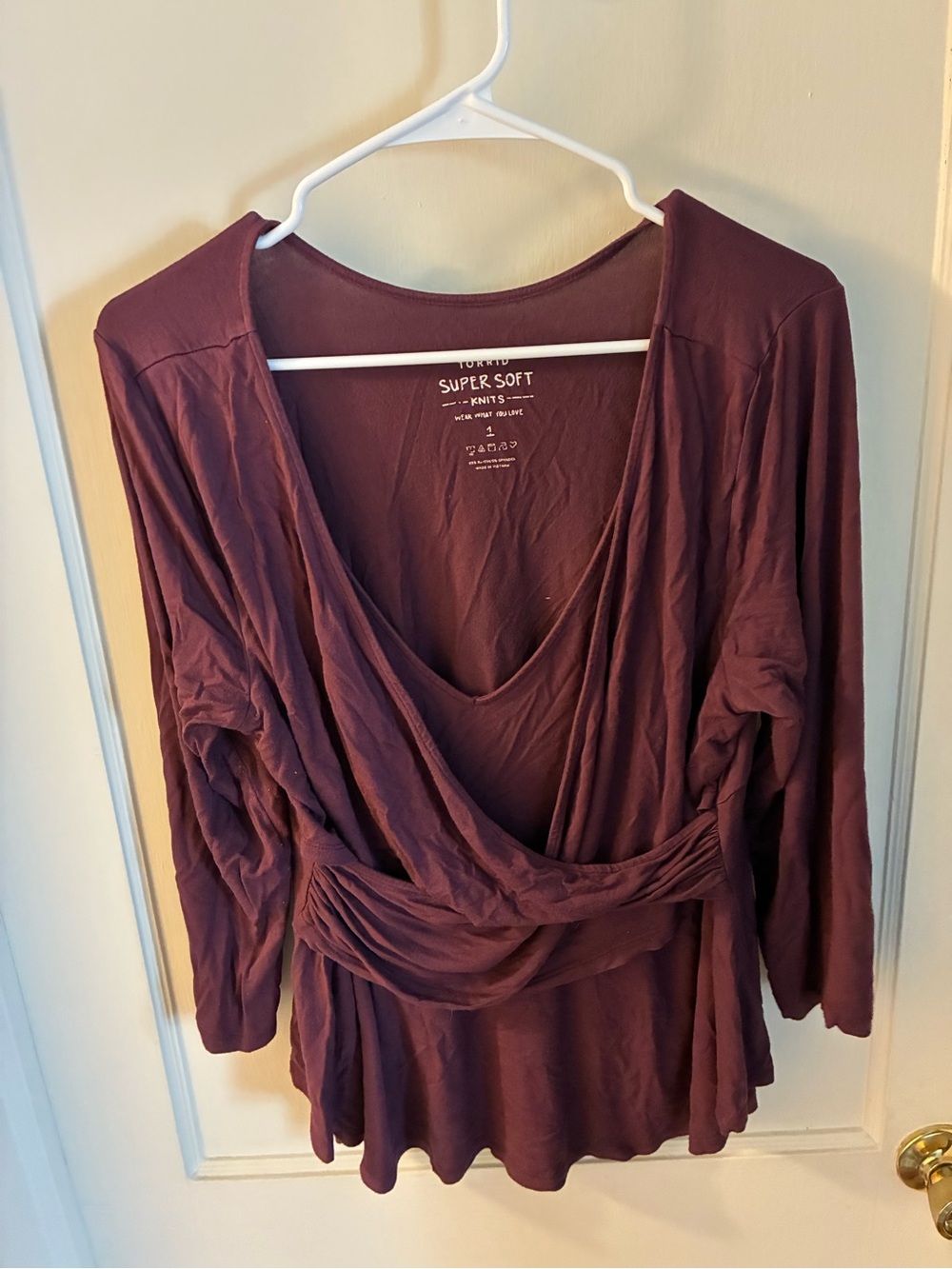 torrid Plum Wrap-Style Soft Knit Top